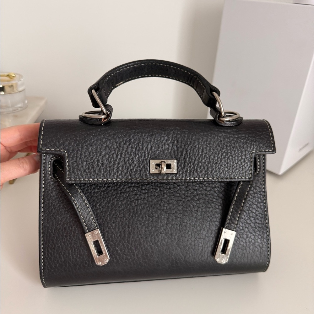 Genuine Black Cow Leather Handbag